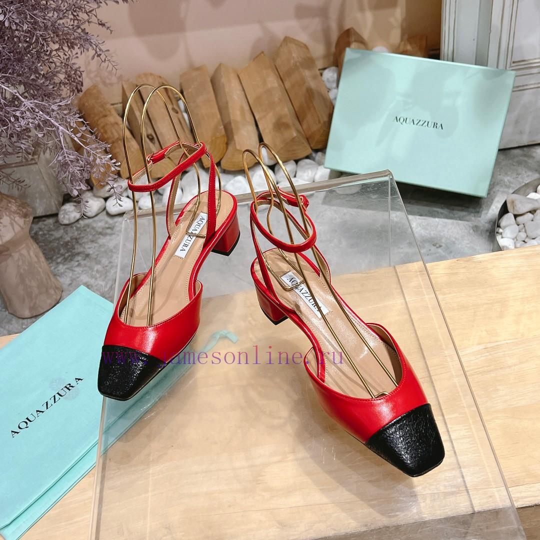 𝑨𝑸𝑼𝑨𝒁𝒛𝒖𝒓𝒂 𝟐𝟒𝒔𝒔 🤍 Top notch square toe women's high heels, this "FrenchFlirt" mid heel shoe afbdhj39 - Image 3
