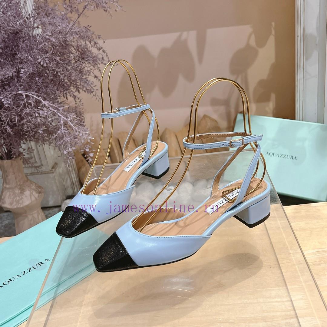 𝑨𝑸𝑼𝑨𝒁𝒛𝒖𝒓𝒂 𝟐𝟒𝒔𝒔 🤍 Top notch square toe women's high heels, this "FrenchFlirt" mid heel shoe lof2bjaq - Image 4