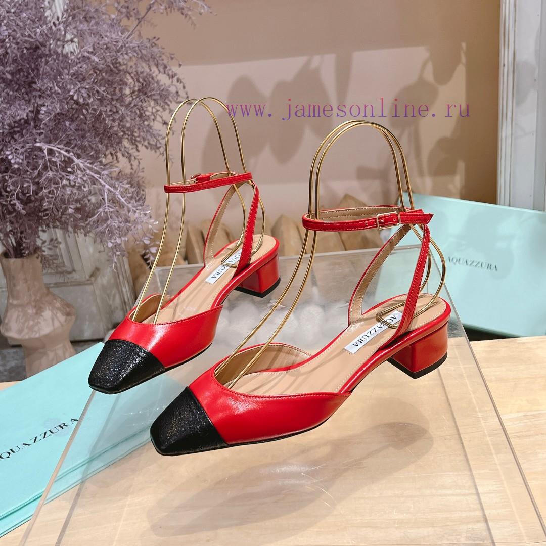 𝑨𝑸𝑼𝑨𝒁𝒛𝒖𝒓𝒂 𝟐𝟒𝒔𝒔 🤍 Top notch square toe women's high heels, this "FrenchFlirt" mid heel shoe afbdhj39 - Image 4