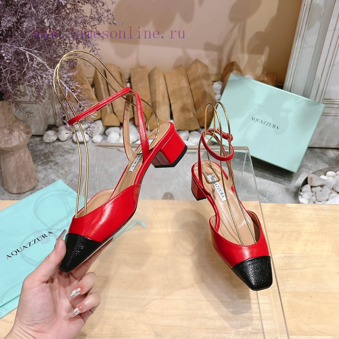 𝑨𝑸𝑼𝑨𝒁𝒛𝒖𝒓𝒂 𝟐𝟒𝒔𝒔 🤍 Top notch square toe women's high heels, this "FrenchFlirt" mid heel shoe afbdhj39 - Image 5