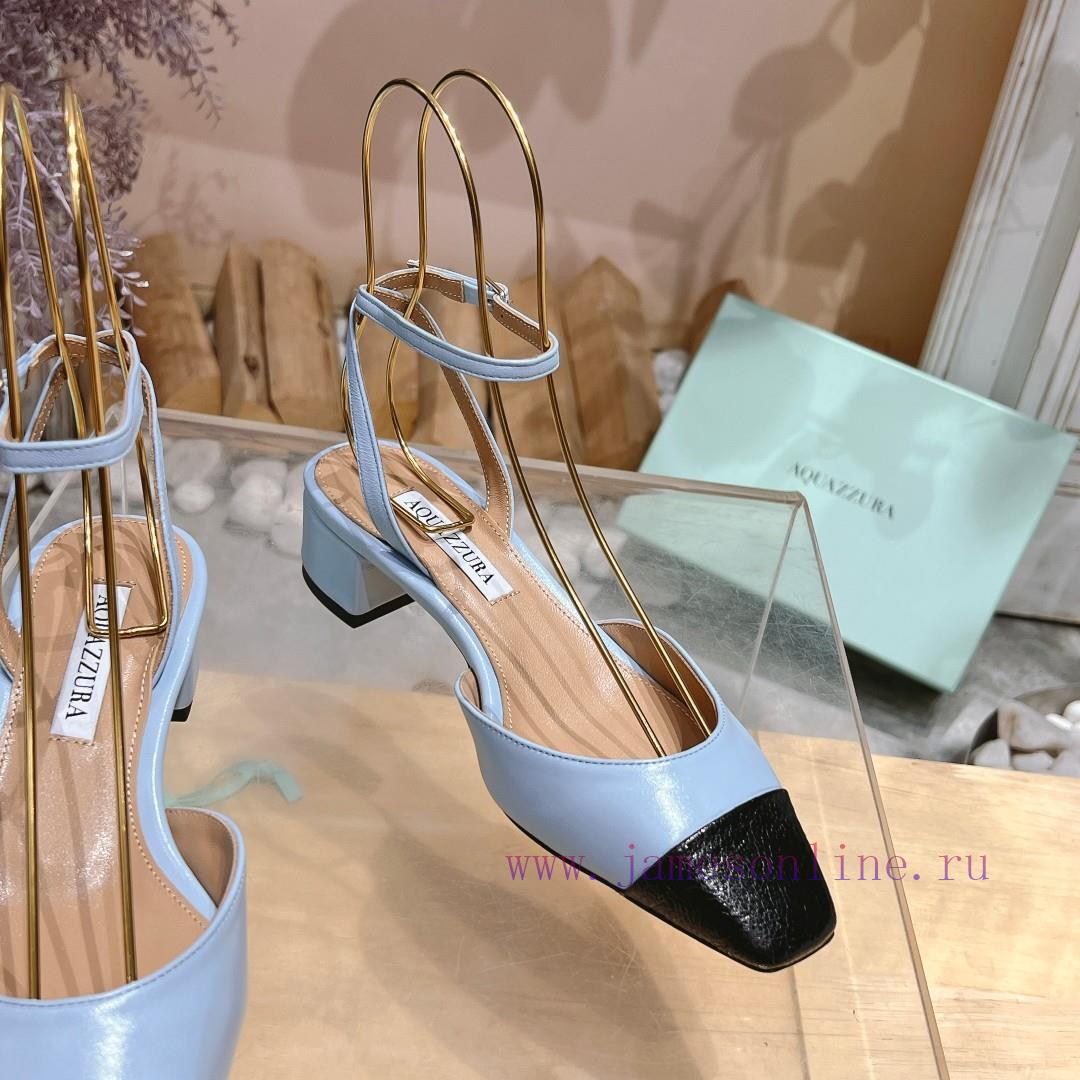 𝑨𝑸𝑼𝑨𝒁𝒛𝒖𝒓𝒂 𝟐𝟒𝒔𝒔 🤍 Top notch square toe women's high heels, this "FrenchFlirt" mid heel shoe lof2bjaq - Image 6