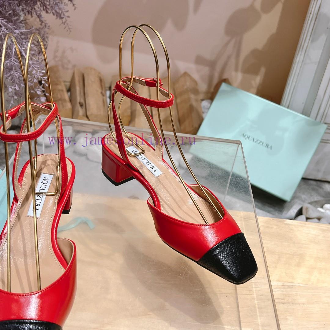 𝑨𝑸𝑼𝑨𝒁𝒛𝒖𝒓𝒂 𝟐𝟒𝒔𝒔 🤍 Top notch square toe women's high heels, this "FrenchFlirt" mid heel shoe afbdhj39 - Image 6