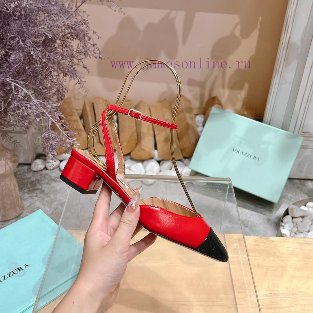 𝑨𝑸𝑼𝑨𝒁𝒛𝒖𝒓𝒂 𝟐𝟒𝒔𝒔 🤍 Top notch square toe women's high heels, this "FrenchFlirt" mid heel shoe afbdhj39 - Image 7