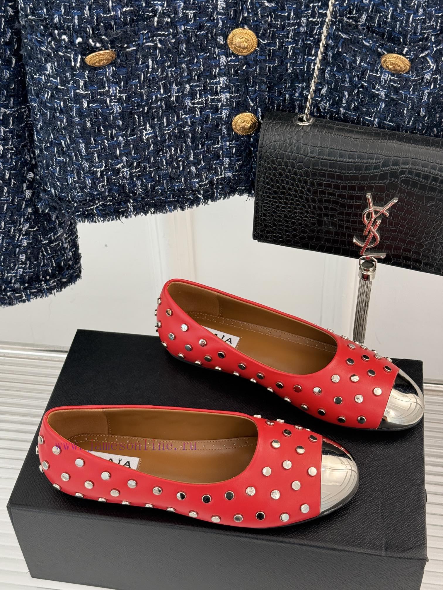 AlAIA | AlAIA 25ss Early Spring New ProductRivet metal head flat bottomed single shoeThis se0d4pwthg - Image 4