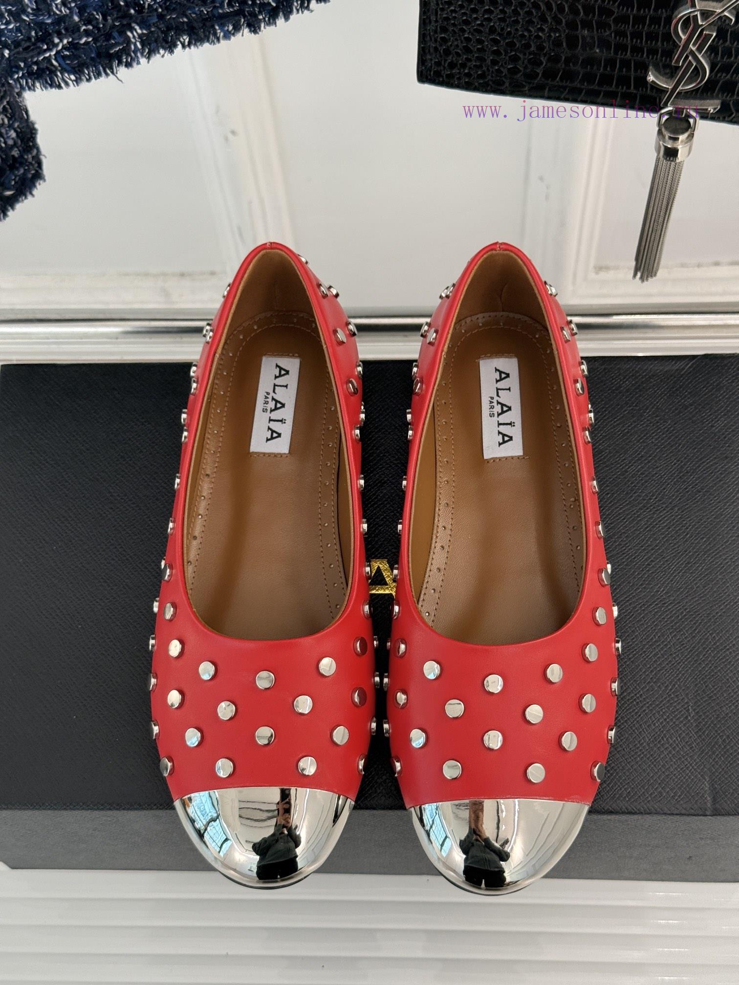 AlAIA | AlAIA 25ss Early Spring New ProductRivet metal head flat bottomed single shoeThis se0d4pwthg - Image 5