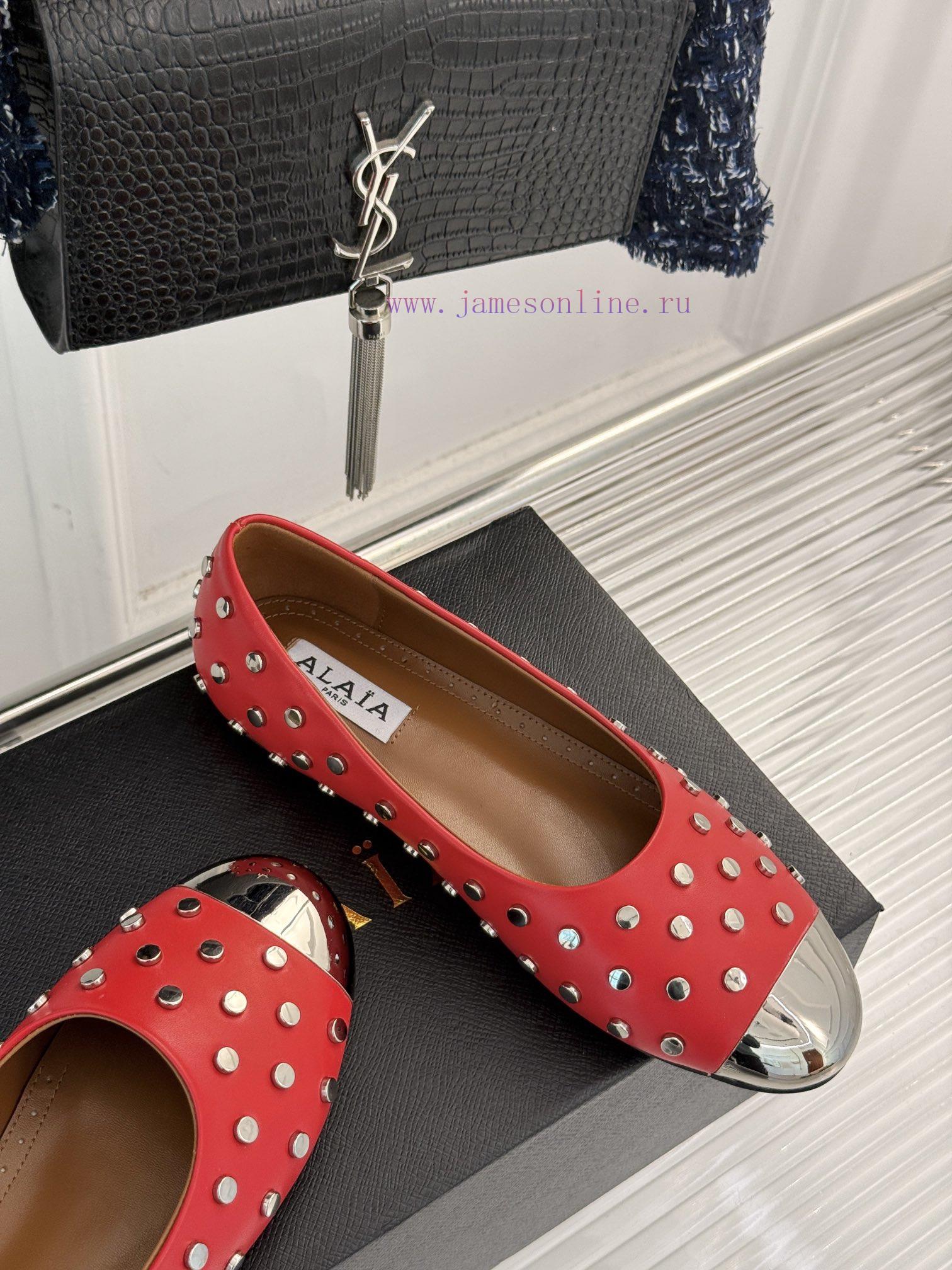 AlAIA | AlAIA 25ss Early Spring New ProductRivet metal head flat bottomed single shoeThis se0d4pwthg - Image 6
