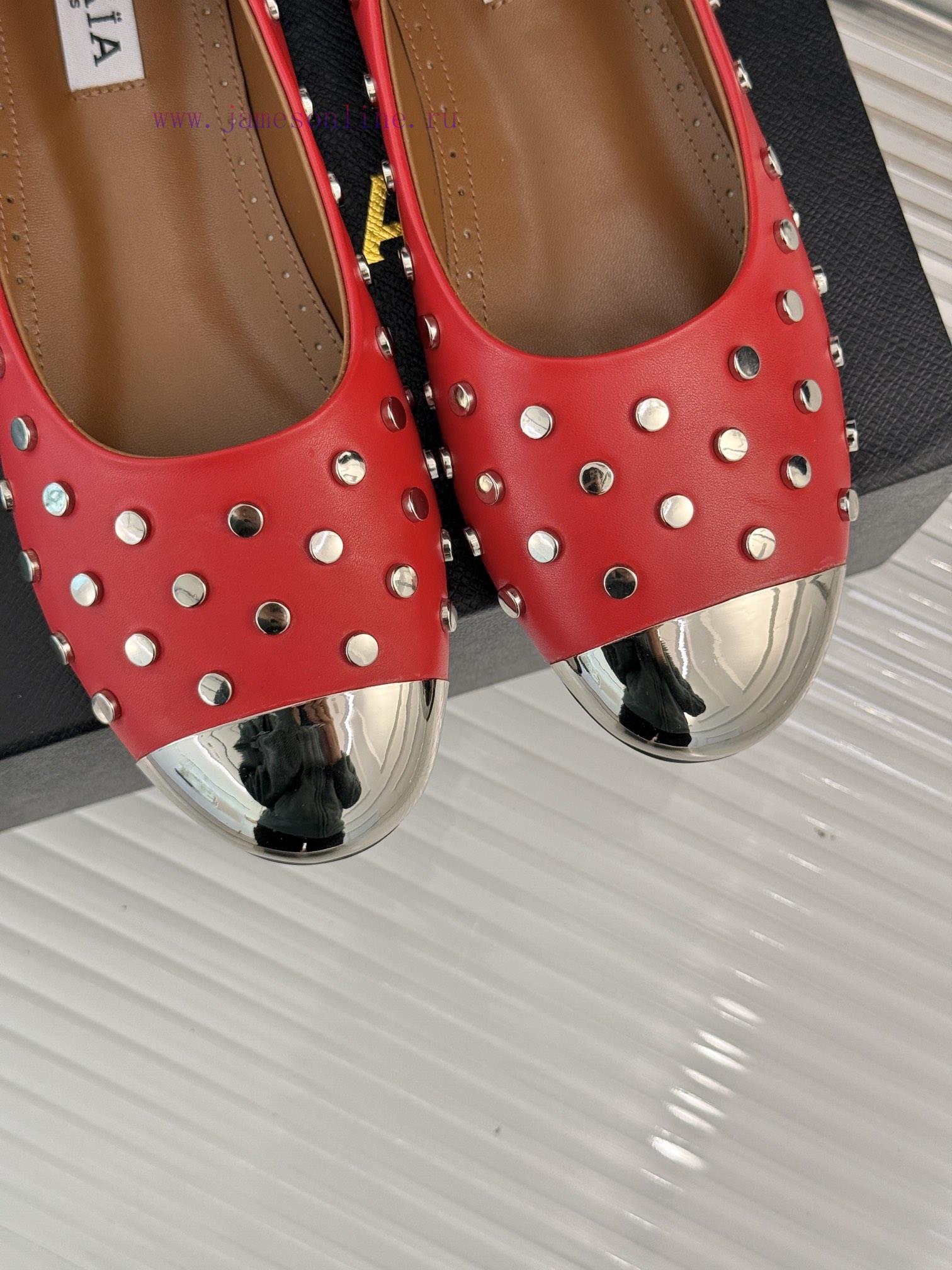 AlAIA | AlAIA 25ss Early Spring New ProductRivet metal head flat bottomed single shoeThis se0d4pwthg - Image 8