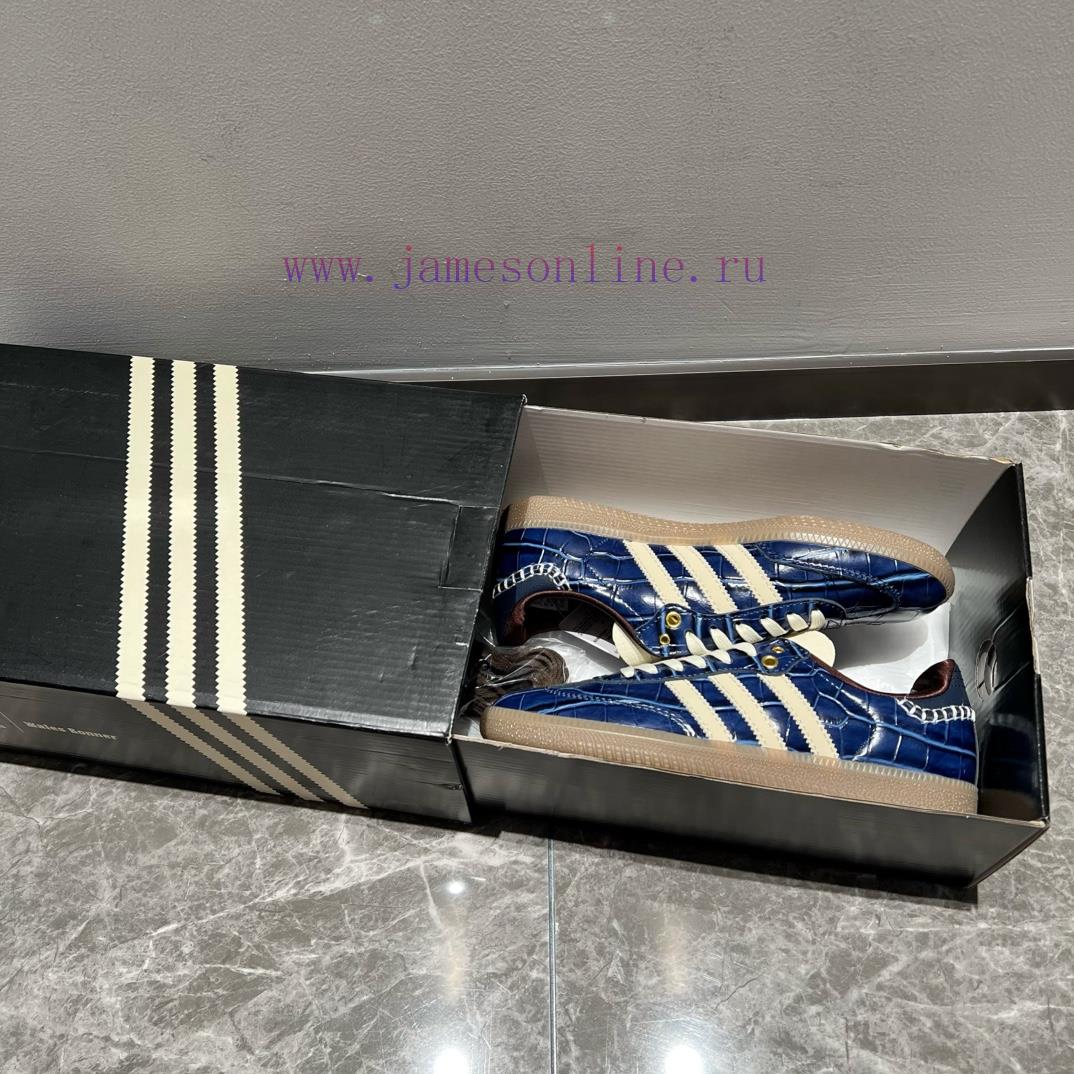 Wales Bonner x adidas originals Samba "Collegiate Navy Night Red" navy blue with crocodile e4nvsf0s1 - Image 2