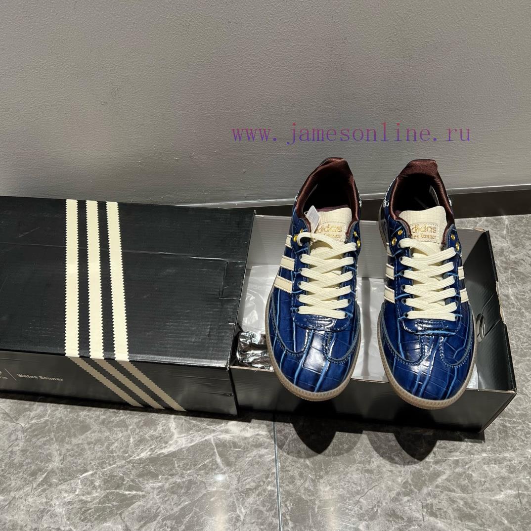 Wales Bonner x adidas originals Samba "Collegiate Navy Night Red" navy blue with crocodile e4nvsf0s1 - Image 5