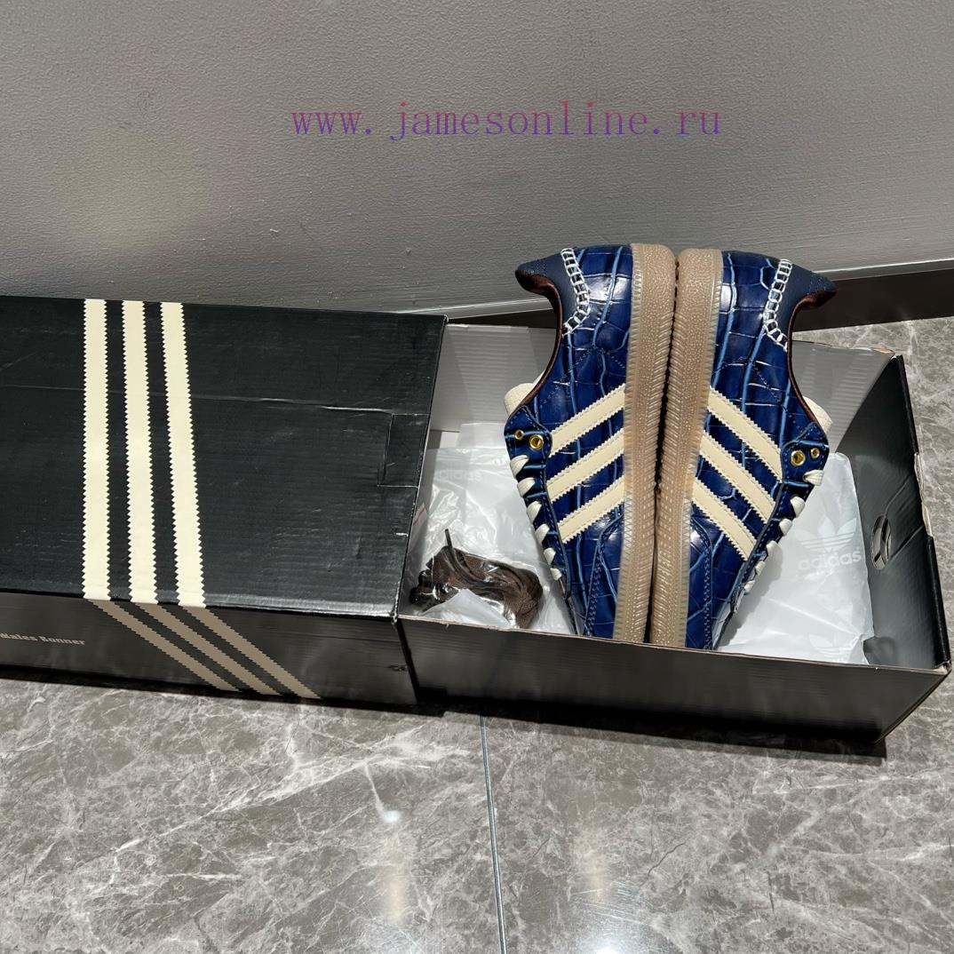 Wales Bonner x adidas originals Samba "Collegiate Navy Night Red" navy blue with crocodile e4nvsf0s1 - Image 8