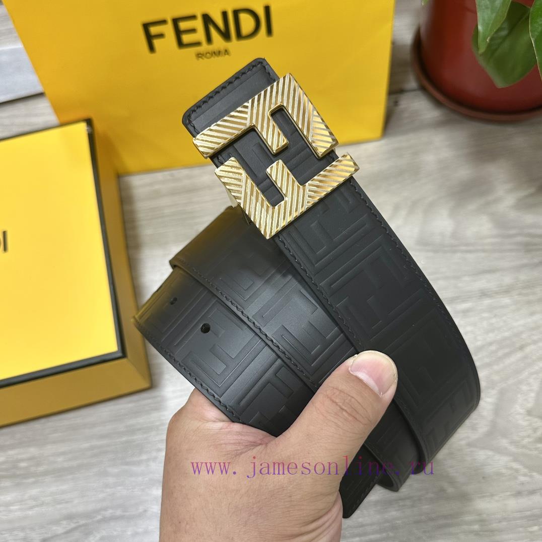 FENDL 40MM wide double-sided original calf leather with a single ruthenium palladium plated wc045i3l - Image 2
