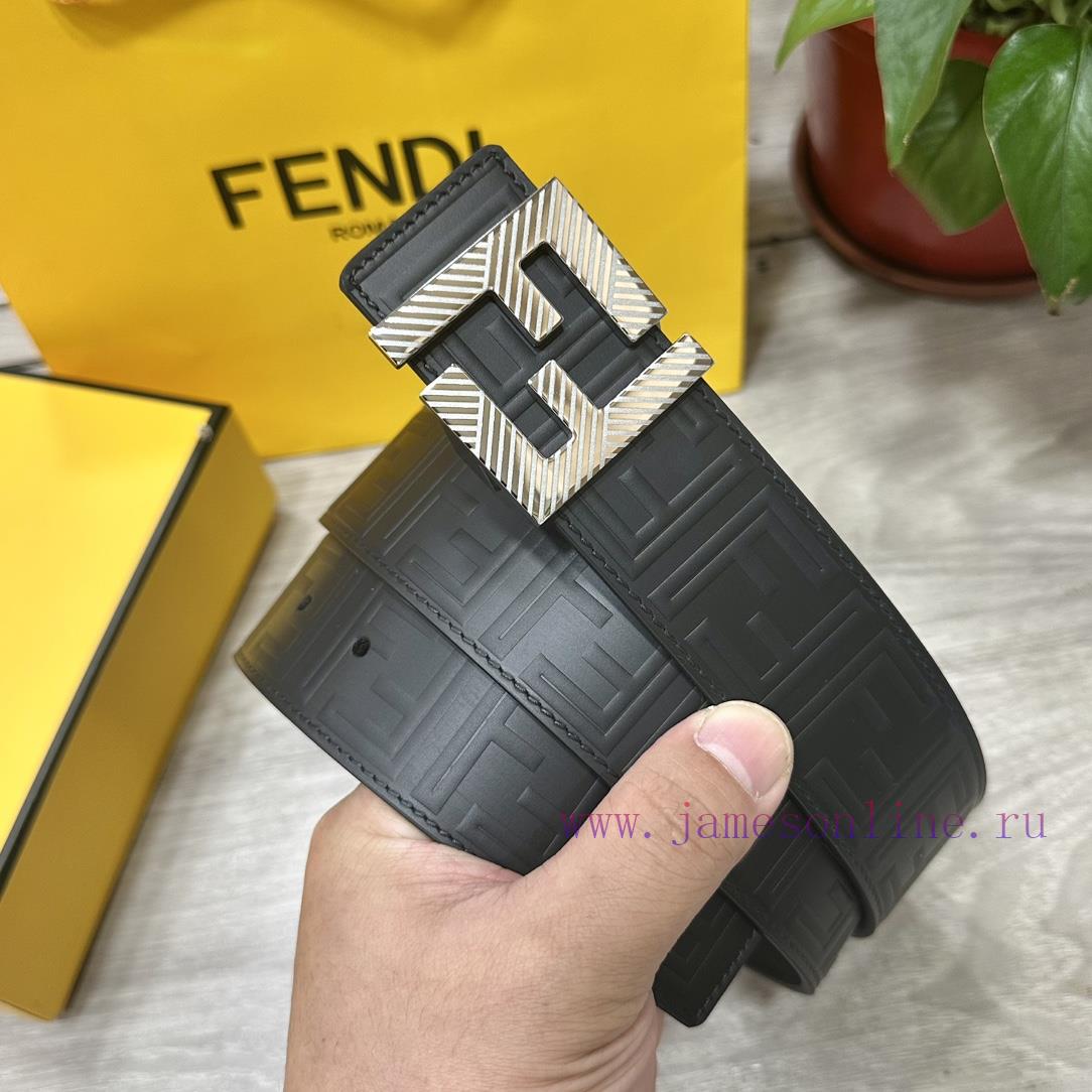 FENDL 40MM wide double-sided original calf leather with a single ruthenium palladium plated 9kpbt55c