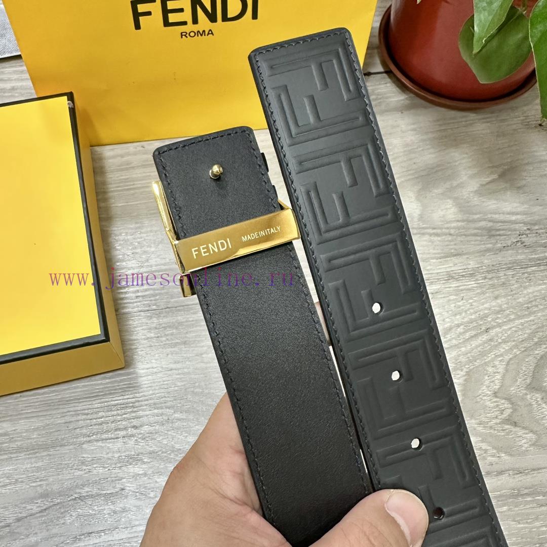 FENDL 40MM wide double-sided original calf leather with a single ruthenium palladium plated wc045i3l - Image 6