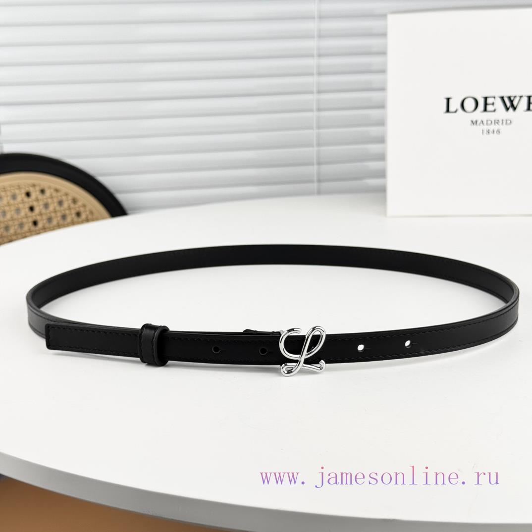 Loewe W2024Ss autumn and winter new smooth calf leather belt with L letter combination needl jhqz6r5k - Image 2
