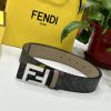 FENDI's dual ring front and back waist belt with FF nail buckle, brown Cuoio Romano leather 4undlzho