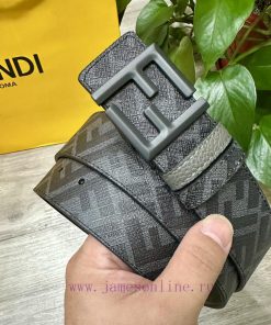 FENDI style with width of 4.0CM, double ring front and back waist belt, FF nail buckle, gray mui0xpk3