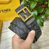 FENDI style with width of 4.0CM, double ring front and back waist belt, FF nail buckle, gray 1le6mc6i