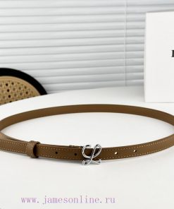 Loewe W2024Ss autumn and winter new smooth calf leather belt with L letter combination needl ux3hciis