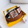 Fendi FENDI ️ Belt and beltBuckle, original classic pure copper boutique letter buckle, phot 0mgheoxz