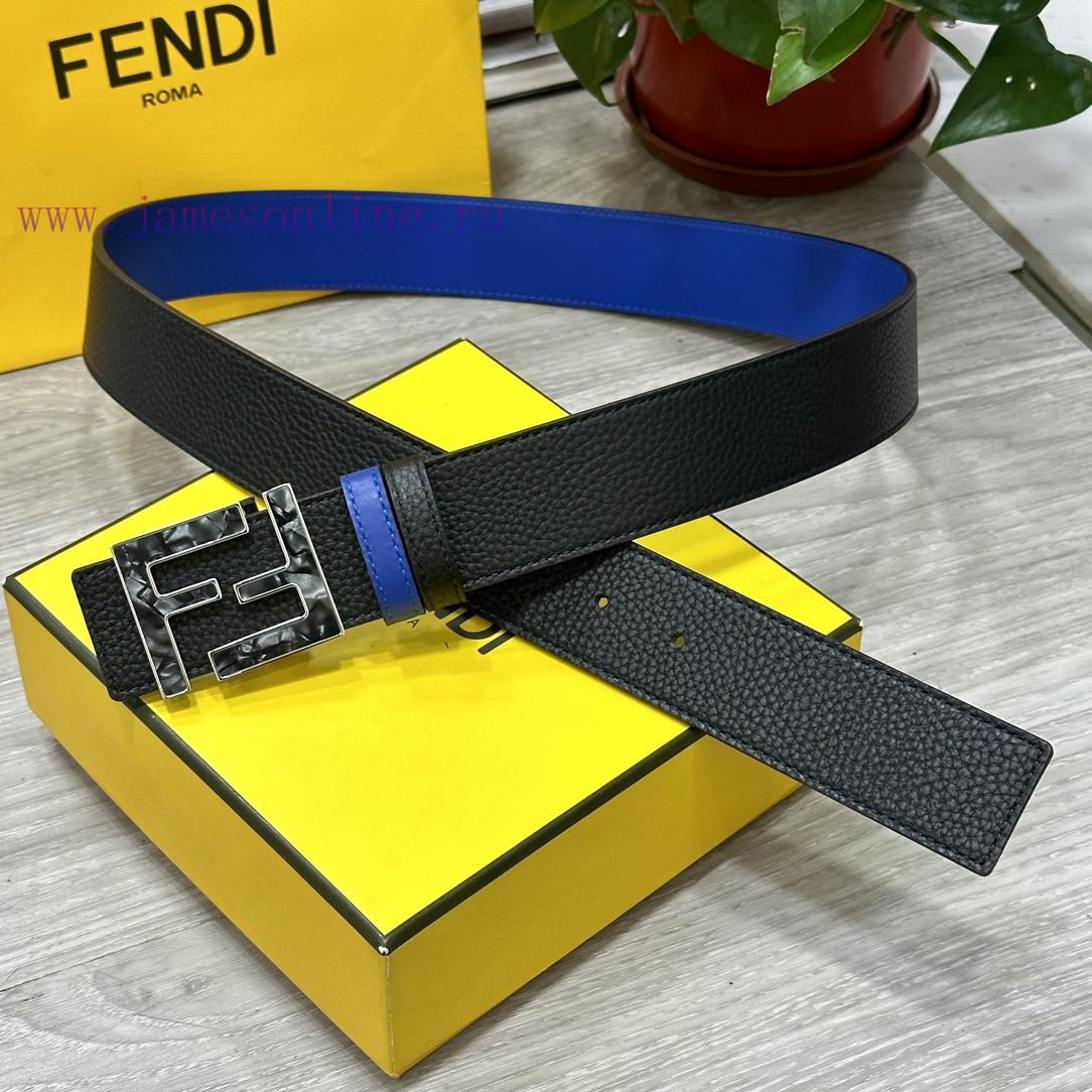 FENDL 40MM wide double-sided original calf leather with a single ruthenium palladium plated if73boar