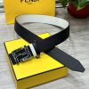 FENDL 40MM wide double-sided original calf leather with a single ruthenium palladium plated 6ukz3nc7