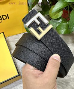 FENDL 40MM wide double-sided original calf leather with a single ruthenium palladium plated 9nkktve6