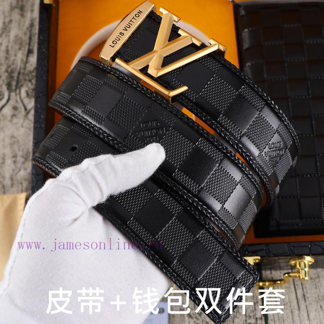 LV. Yilu Weideng Double Piece SetWooden box, belt+wallet, two-piece setGrade: Imported 100% ywq2400n - Image 3