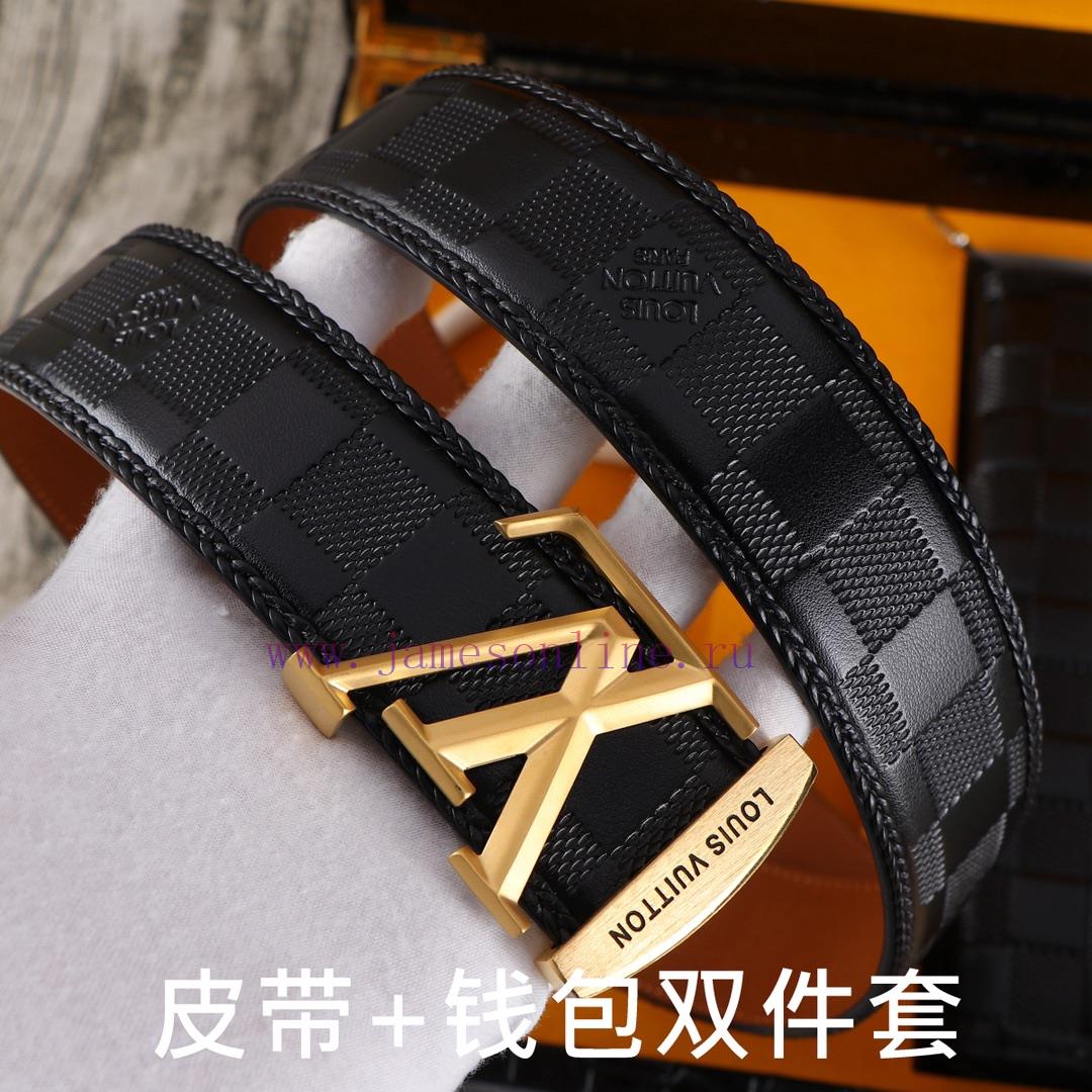 LV. Yilu Weideng Double Piece SetWooden box, belt+wallet, two-piece setGrade: Imported 100% ywq2400n - Image 5