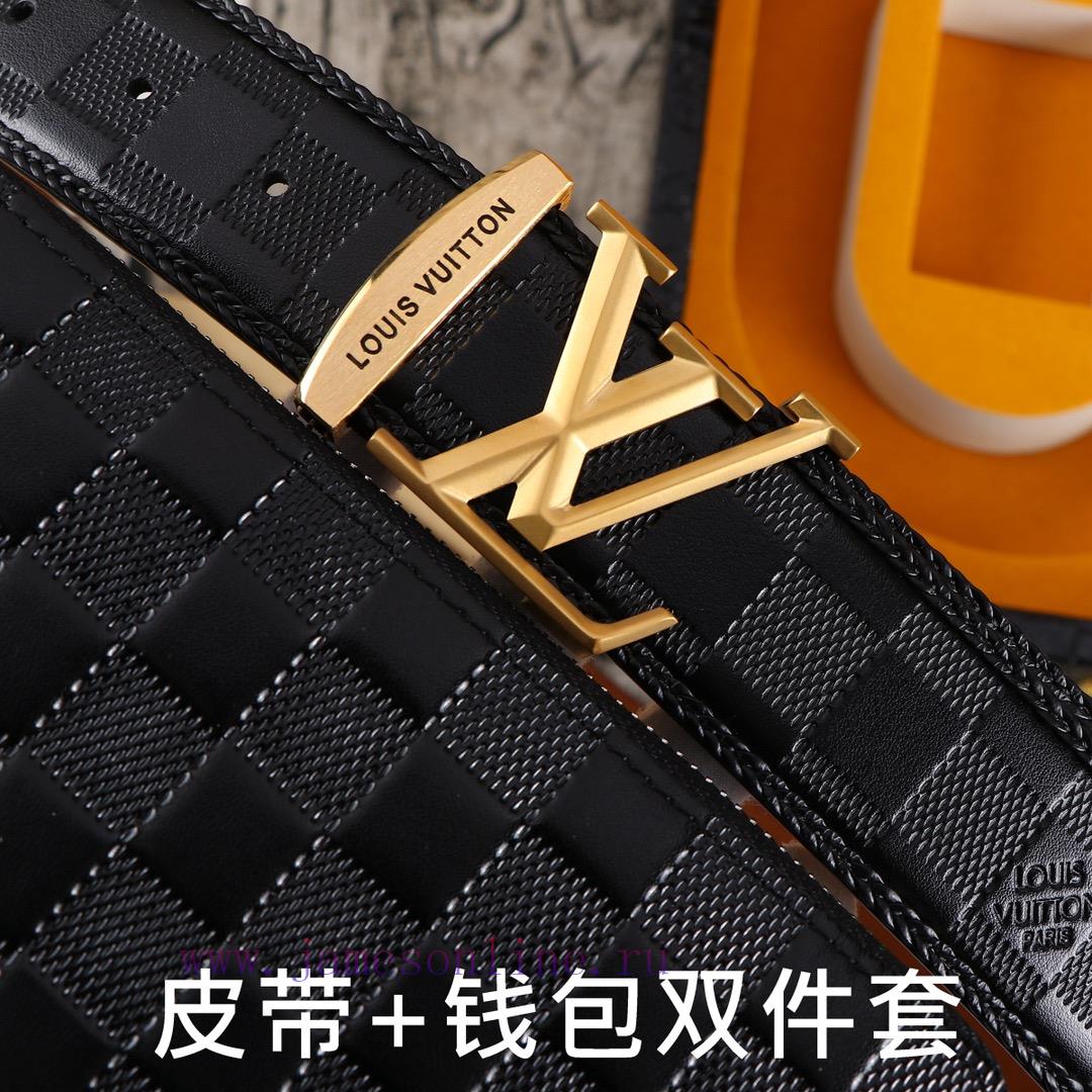 LV. Yilu Weideng Double Piece SetWooden box, belt+wallet, two-piece setGrade: Imported 100% ywq2400n - Image 6