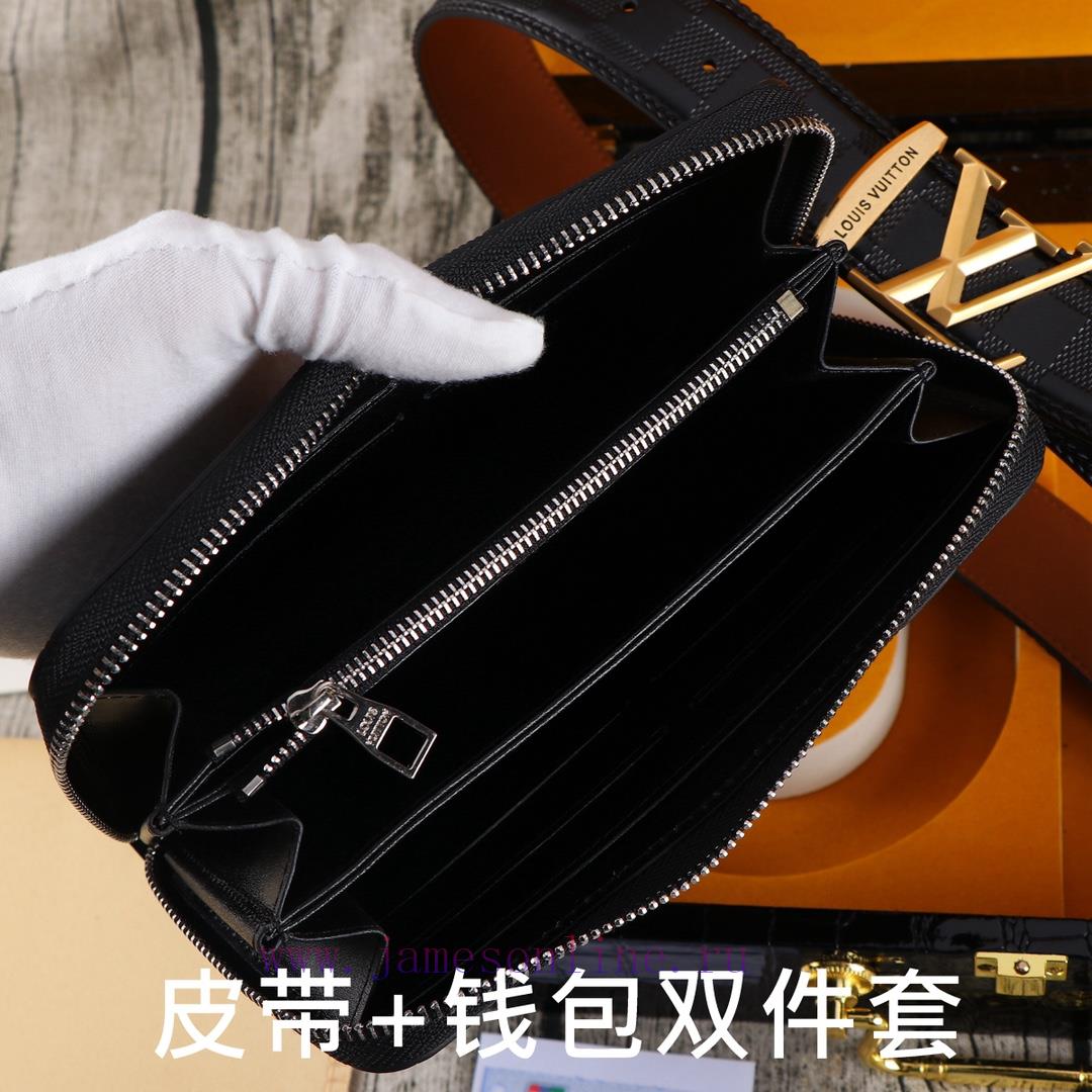 LV. Yilu Weideng Double Piece SetWooden box, belt+wallet, two-piece setGrade: Imported 100% ywq2400n - Image 9