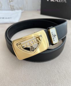 Prada PRADA Belt Automatic BeltAutomatic belt, classic hollow pure steel material automatic rc02zrdq