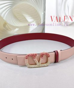 4.0cm Valentino new belt, double-sided top layer cowhide material, length 75.80.85.90.95.100 dj2469n5