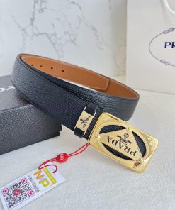Prada PRADA ️ Belt and beltBuckle, classic pure steel material buckle, top layer cowhide, ph xim1nwz9