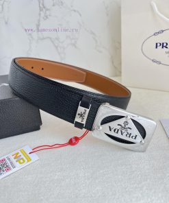 Prada PRADA ️ Belt and beltBuckle, classic pure steel material buckle, top layer cowhide, ph scc0k62i