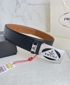Prada PRADA ️ Belt and beltBuckle, classic pure steel material buckle, top layer cowhide, ph oj7axl9a