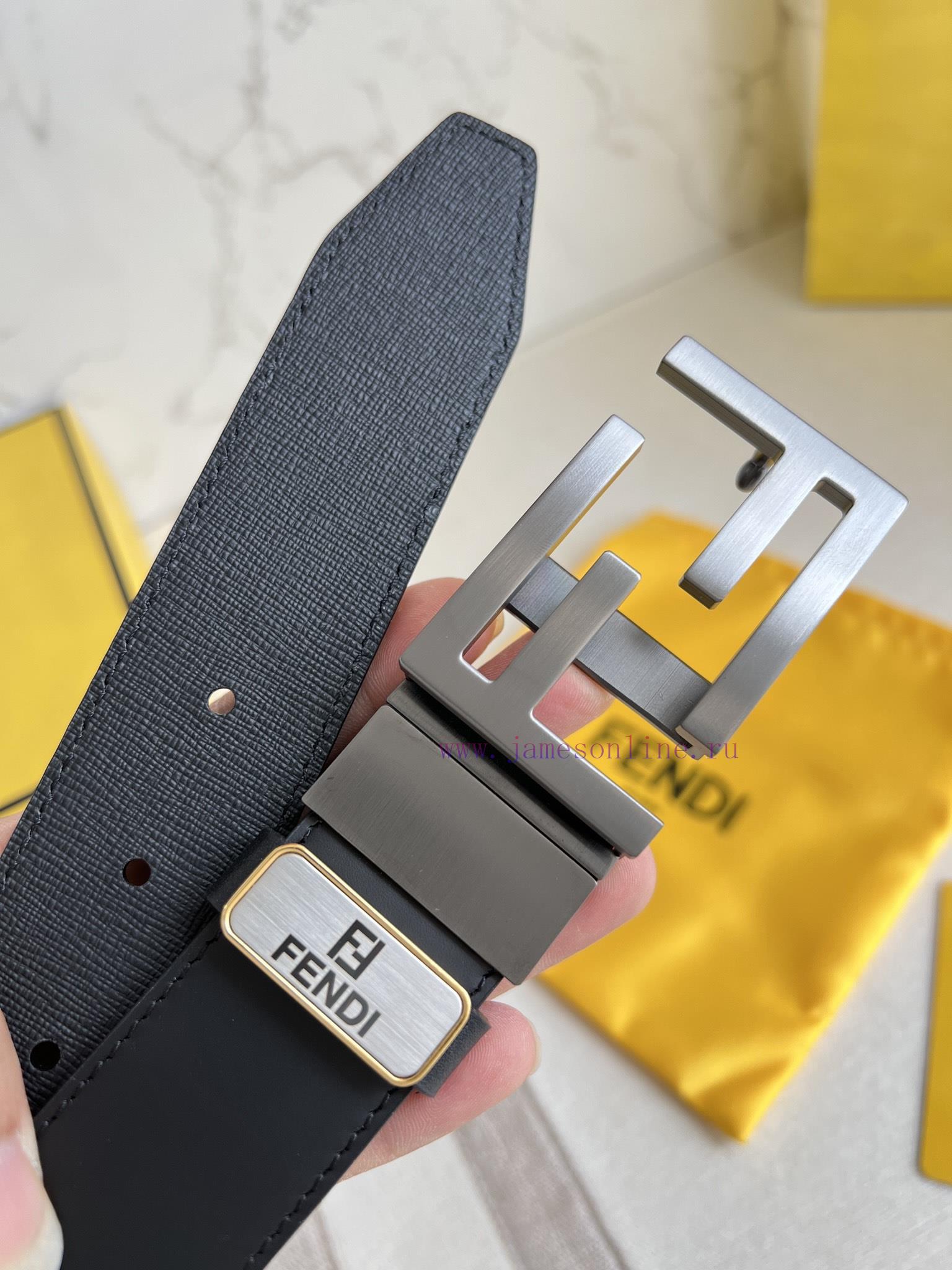 Fendi FENDI ️ Belt and beltBuckle, original classic pure copper boutique rotating buckle, ph tegk56ab - Image 7