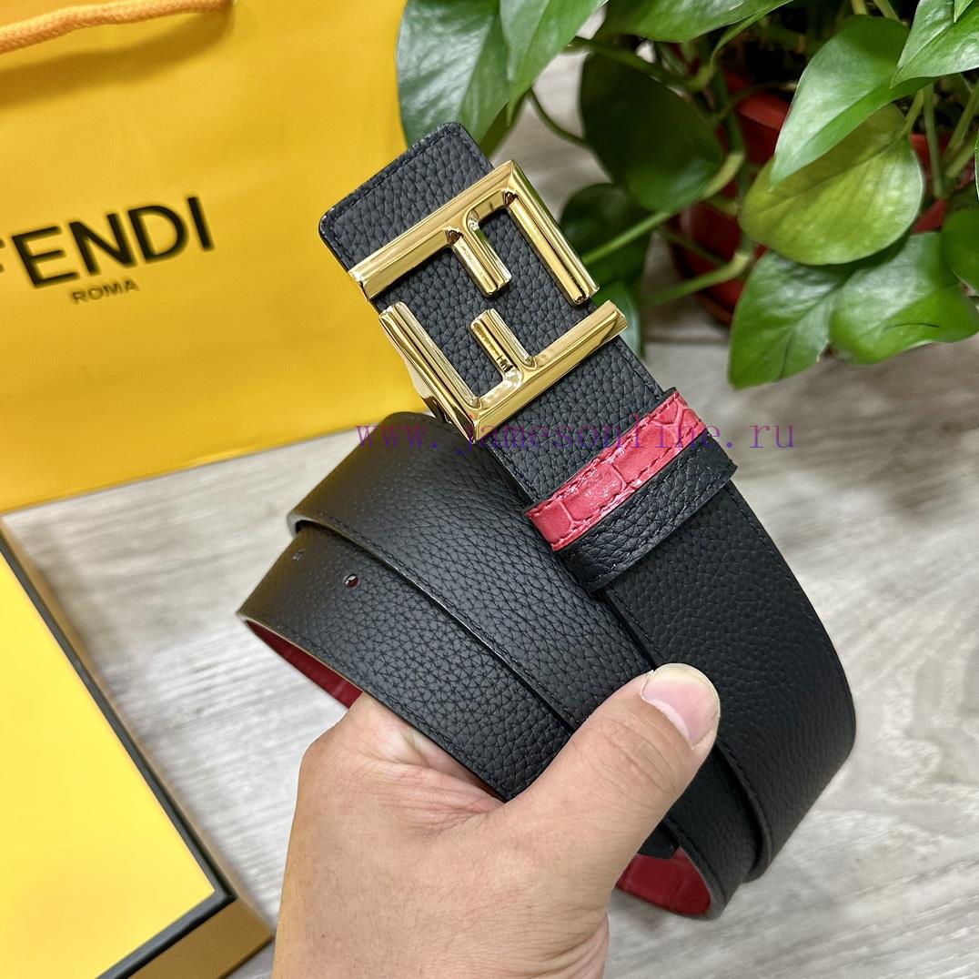 FENDL FendiThe full set of 40mm wide double-sided original calf leather with a single ruthen huhr0ymt