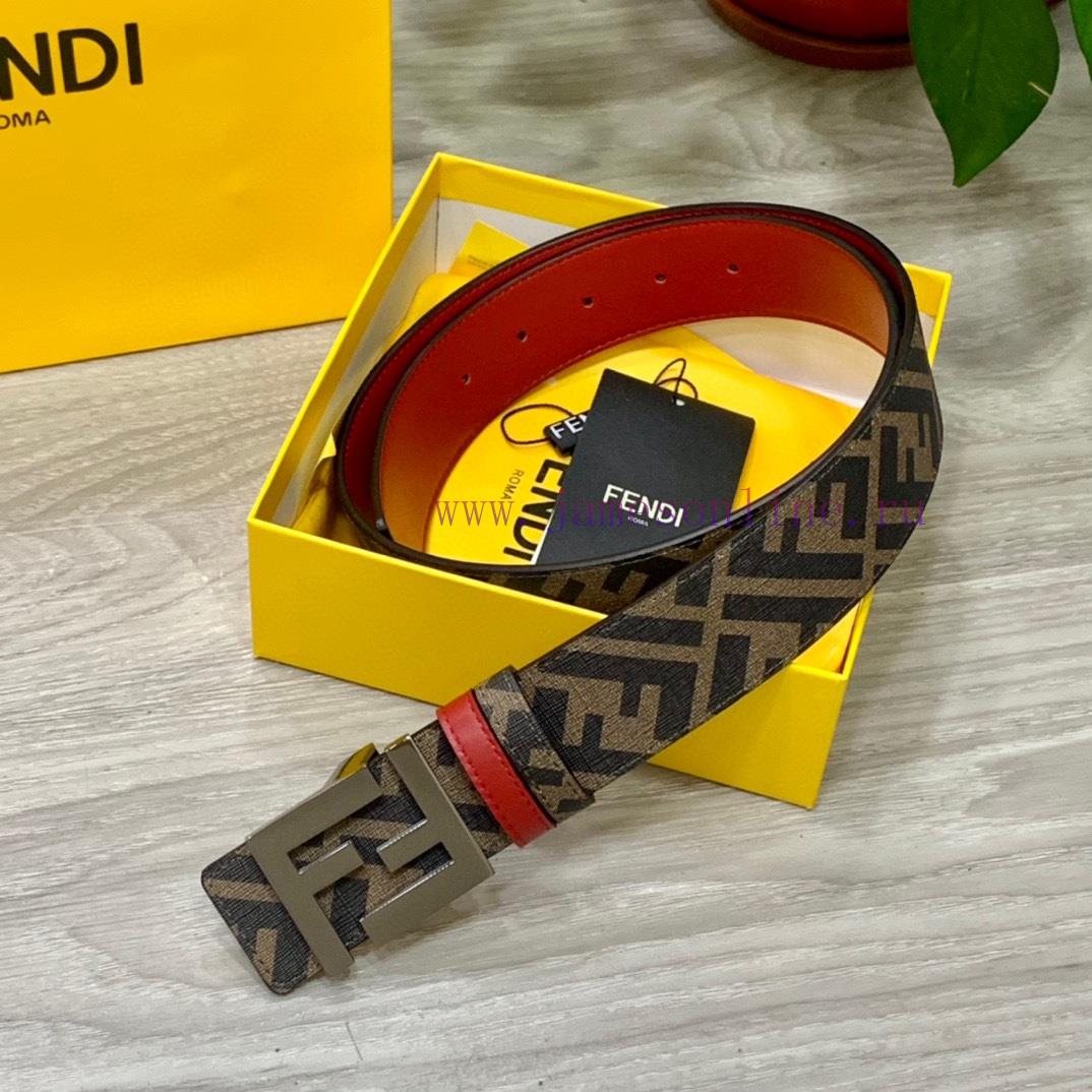 Comes with a complete gift boxFENDI style, width 4.0CM, double ring front and back waist bel fm13bkqo - Image 5