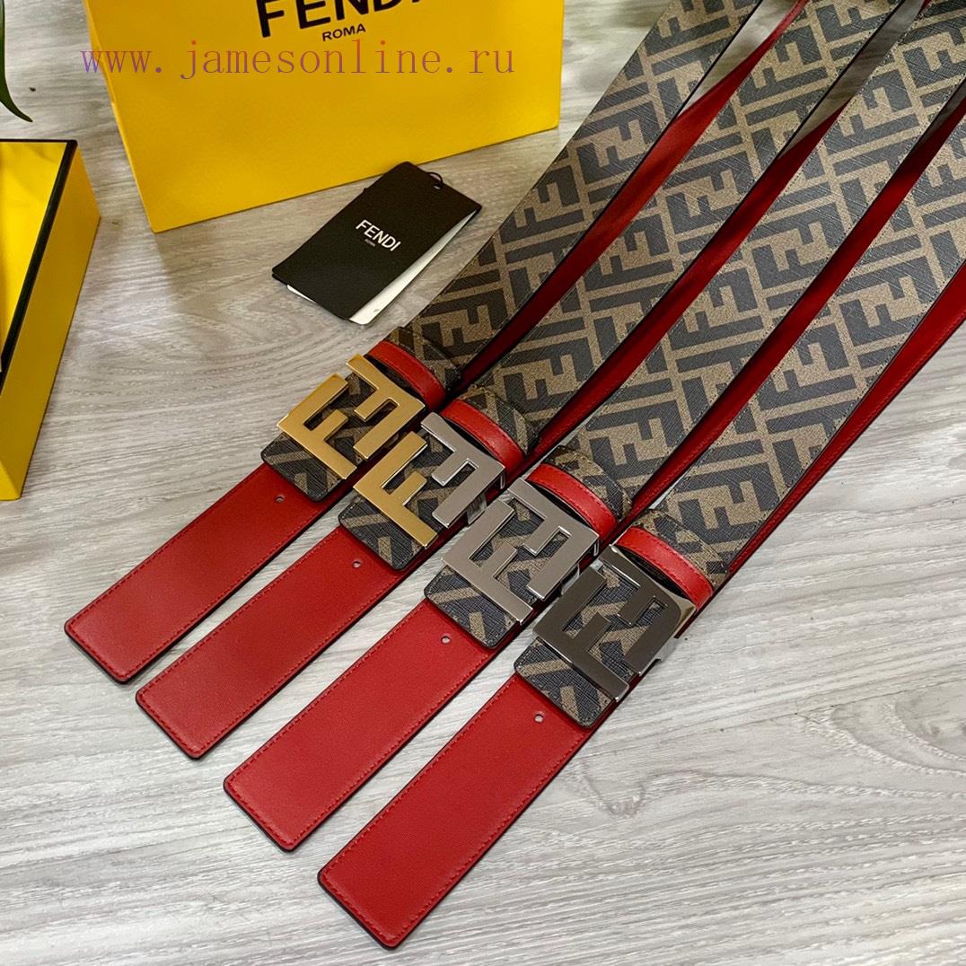 Comes with a complete gift boxFENDI style, width 4.0CM, double ring front and back waist bel fm13bkqo - Image 10