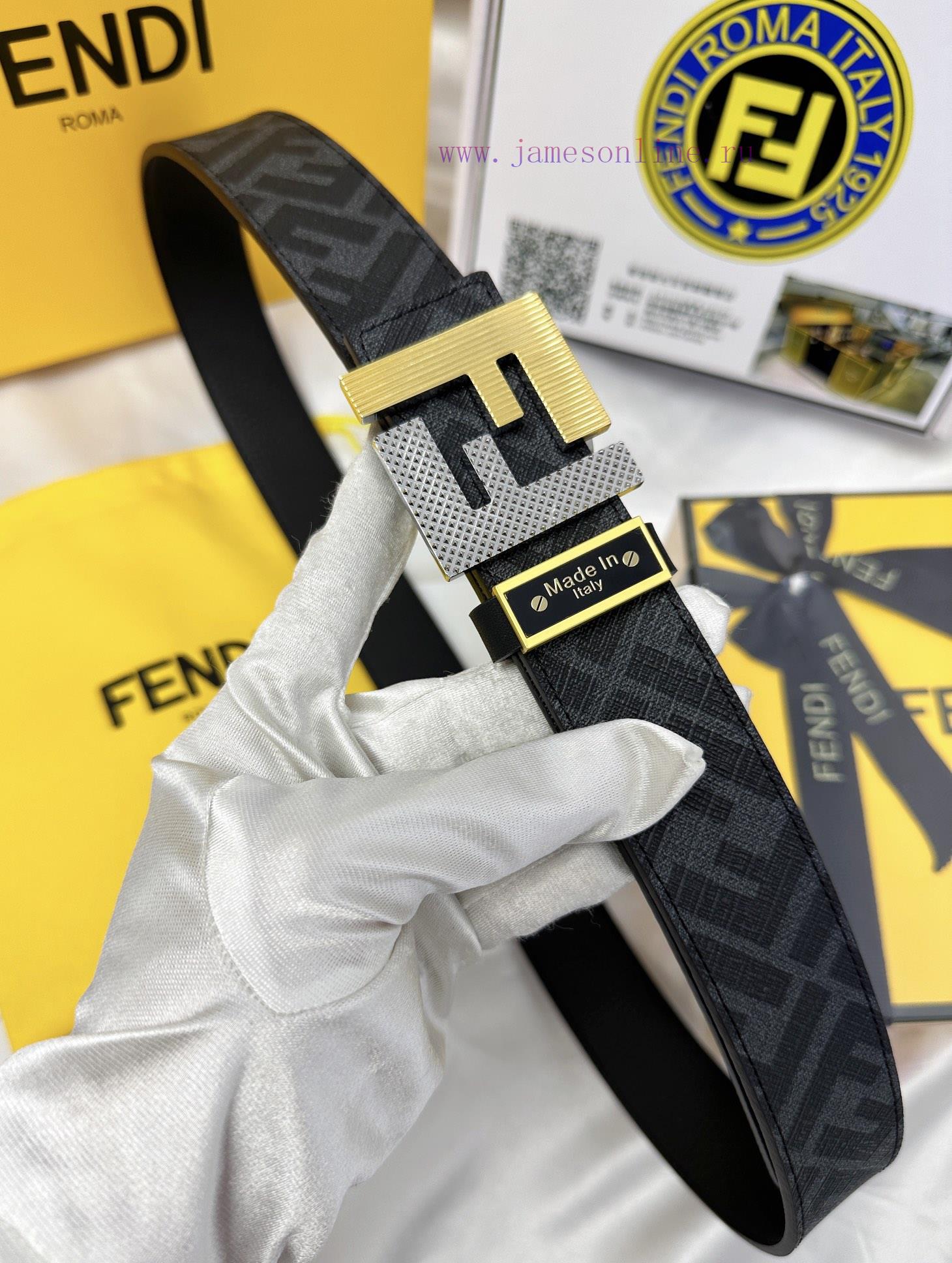 Belt FENDI Fendi ReproductionThe waistband is made of 100% top layer cowhide, ensuring a dou l8uygner - Image 5