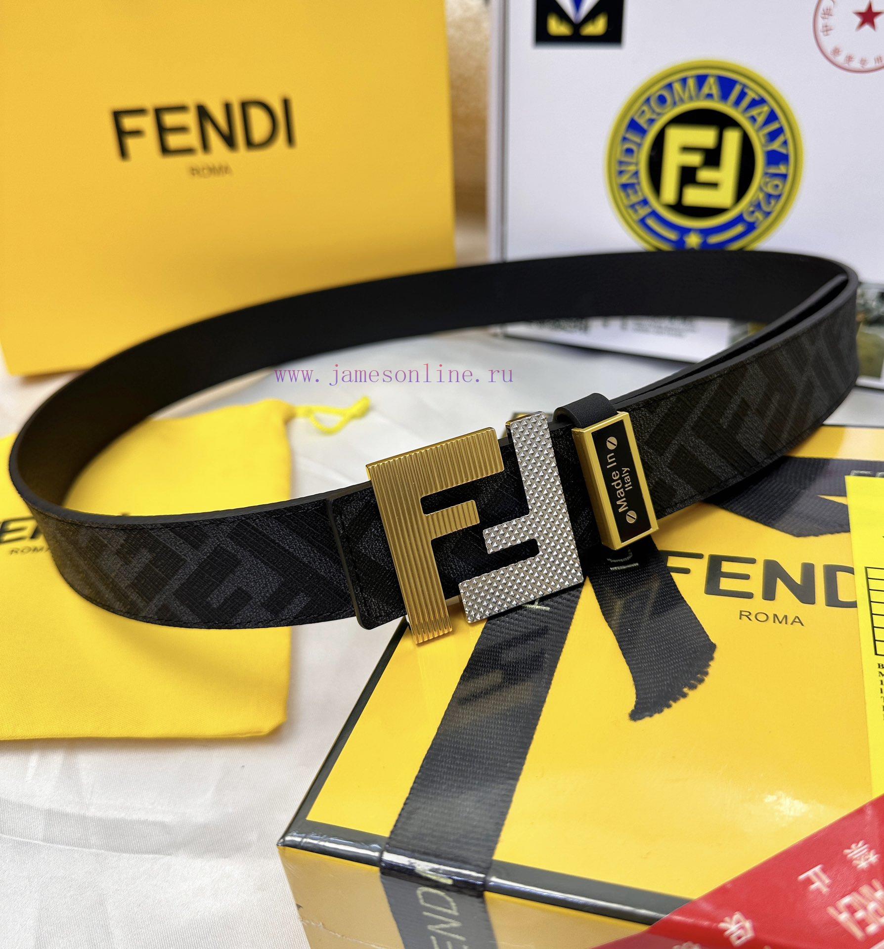 Belt FENDI Fendi ReproductionThe waistband is made of 100% top layer cowhide, ensuring a dou by11f3ld - Image 6