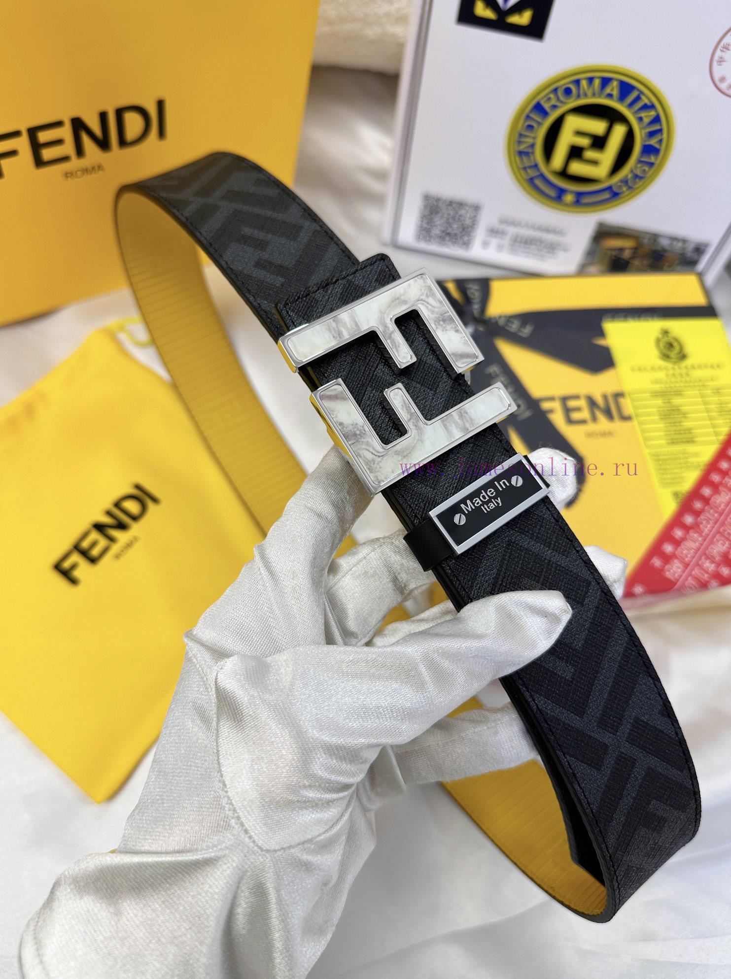 Belt FENDI Fendi ReproductionThe waistband is made of 100% cowhide, ensuring genuine leather x4zwomcn - Image 5