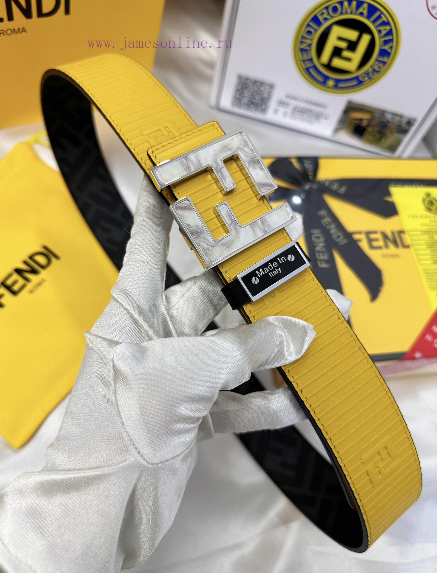 Belt FENDI Fendi ReproductionThe waistband is made of 100% cowhide, ensuring genuine leather 6xaa1t1r - Image 6