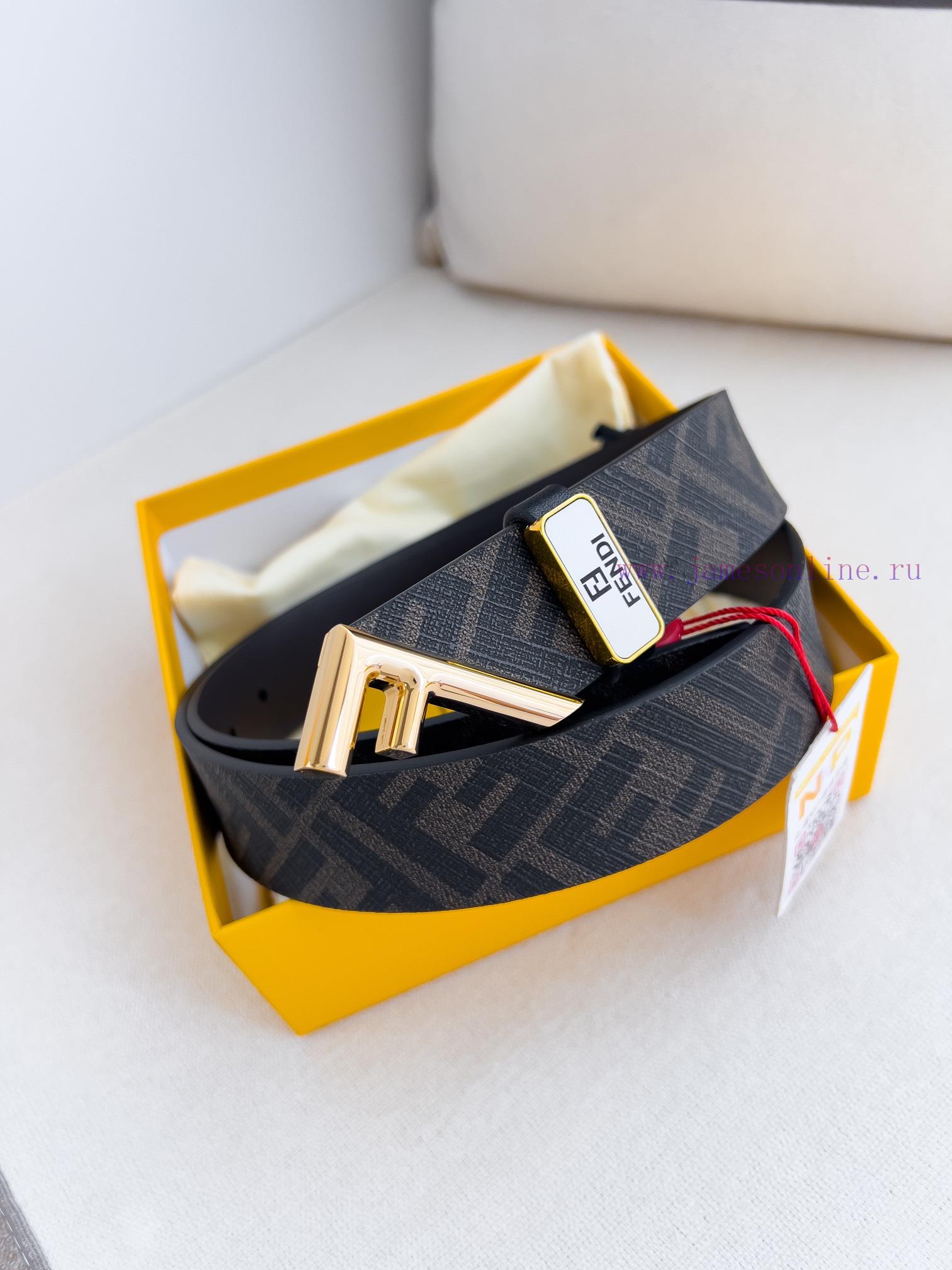 Fendi FENDI ️ Belt and beltBuckle, original classic pure copper boutique letter buckle, phot maxl6keg