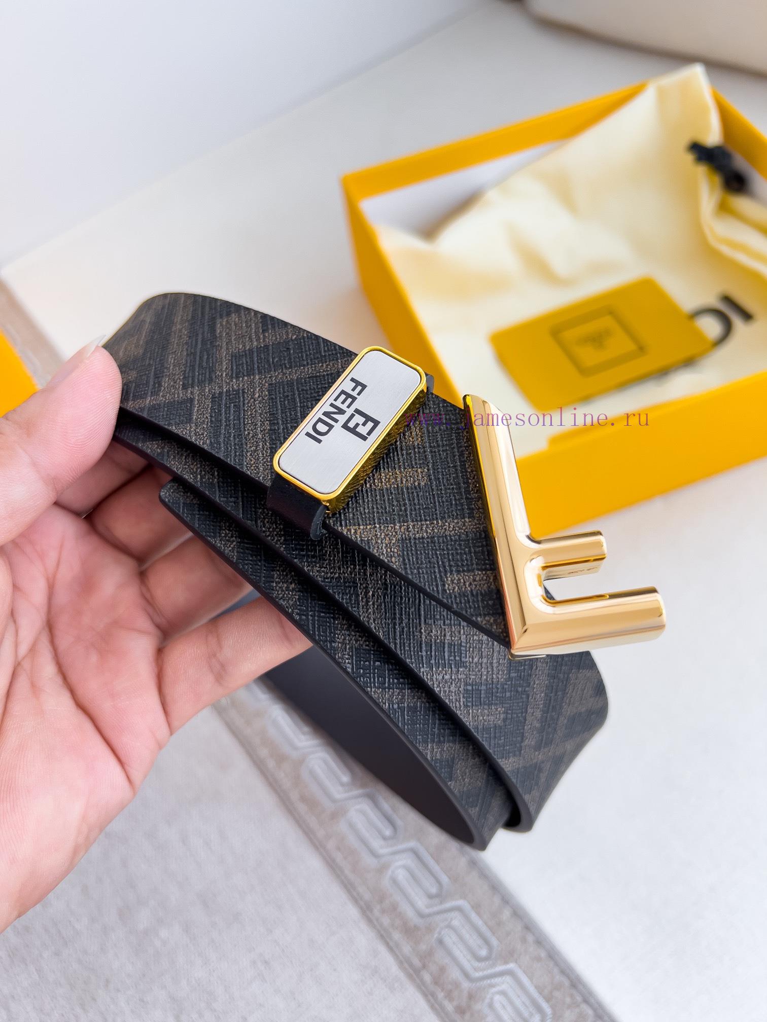 Fendi FENDI ️ Belt and beltBuckle, original classic pure copper boutique letter buckle, phot maxl6keg - Image 3
