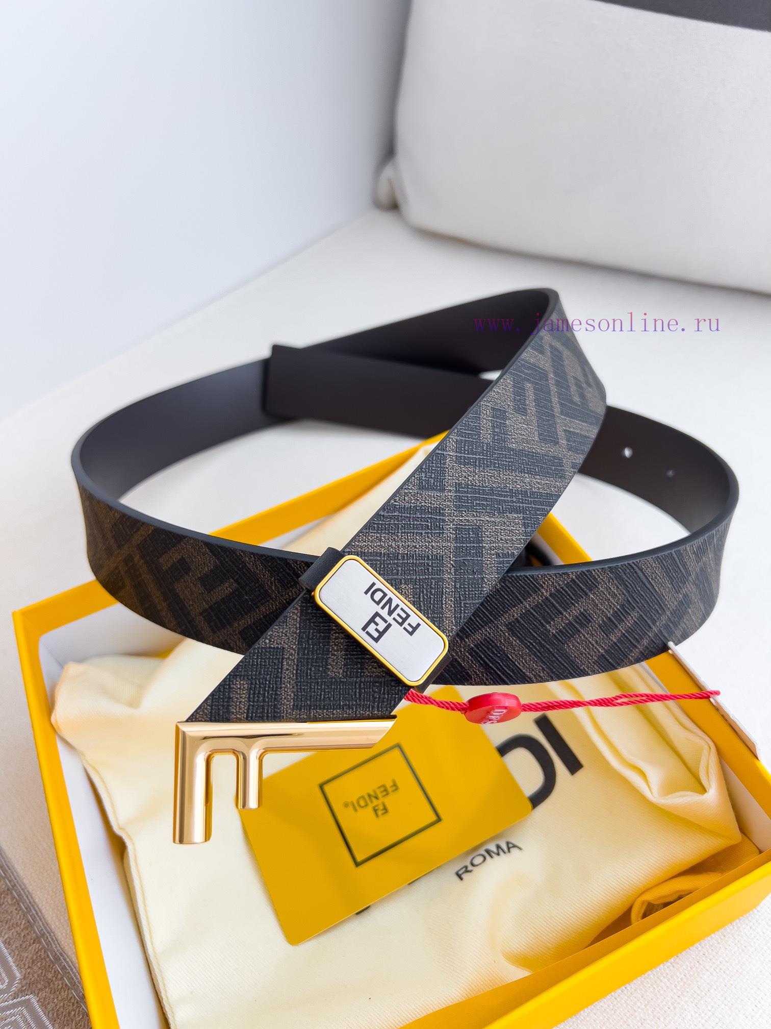 Fendi FENDI ️ Belt and beltBuckle, original classic pure copper boutique letter buckle, phot maxl6keg - Image 4
