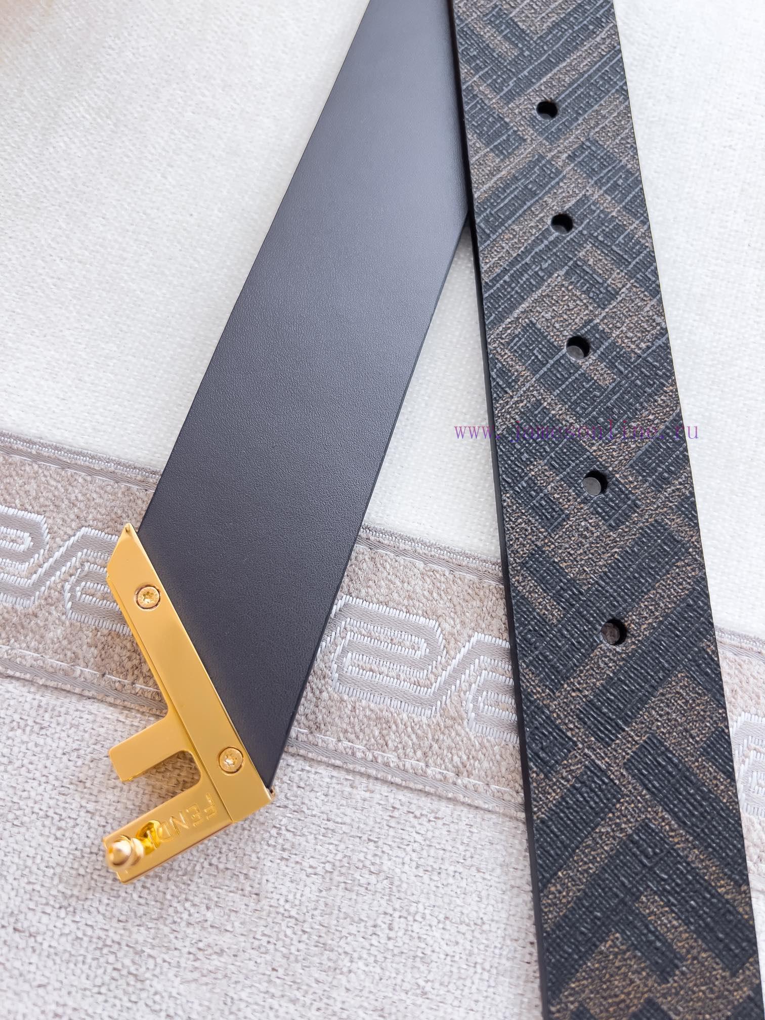 Fendi FENDI ️ Belt and beltBuckle, original classic pure copper boutique letter buckle, phot maxl6keg - Image 6