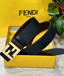 FENDL 40MM wide double-sided original calf leather with a single ruthenium palladium plated qxxyfhji