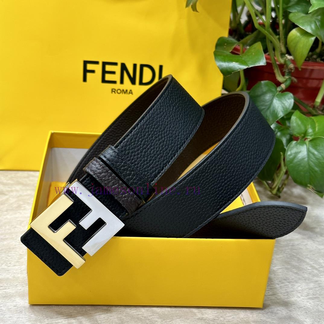 FENDL 40MM wide double-sided original calf leather with a single ruthenium palladium plated nz83yg8n