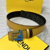 FENDI FendiFull set of the same width 4.0CM double ring front and back waist belt FF nail bu cz1cz8nz